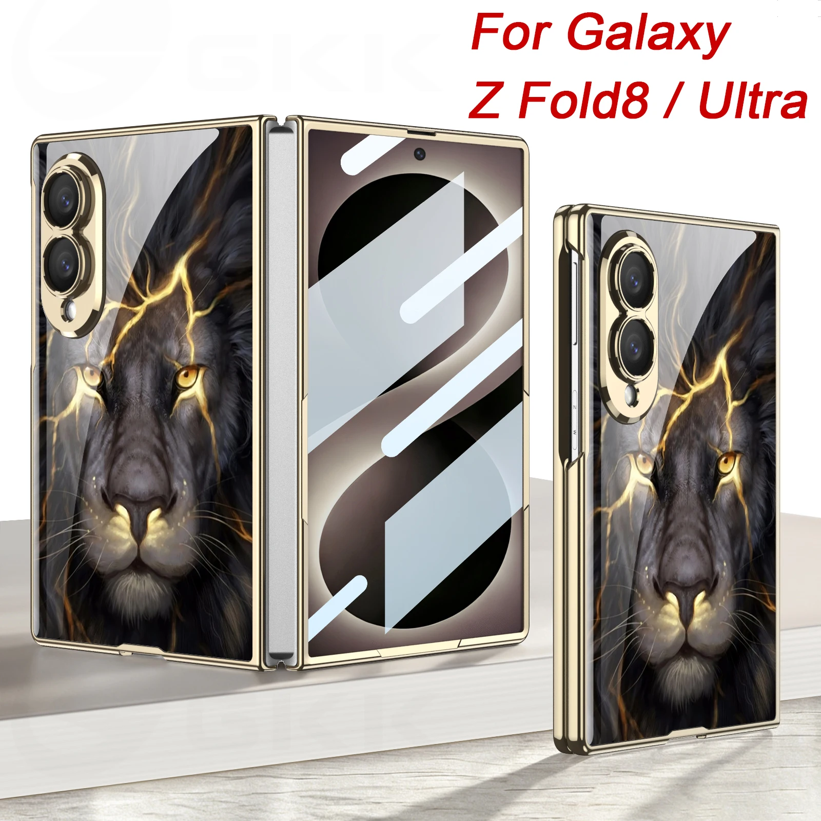 Фото Роскошный чехол из окрашенного стекла для Samsung Galaxy Z Fold 8 Ultra, защитное стекло для внешнего экрана, чехол для Galaxy Z Fold7. №1