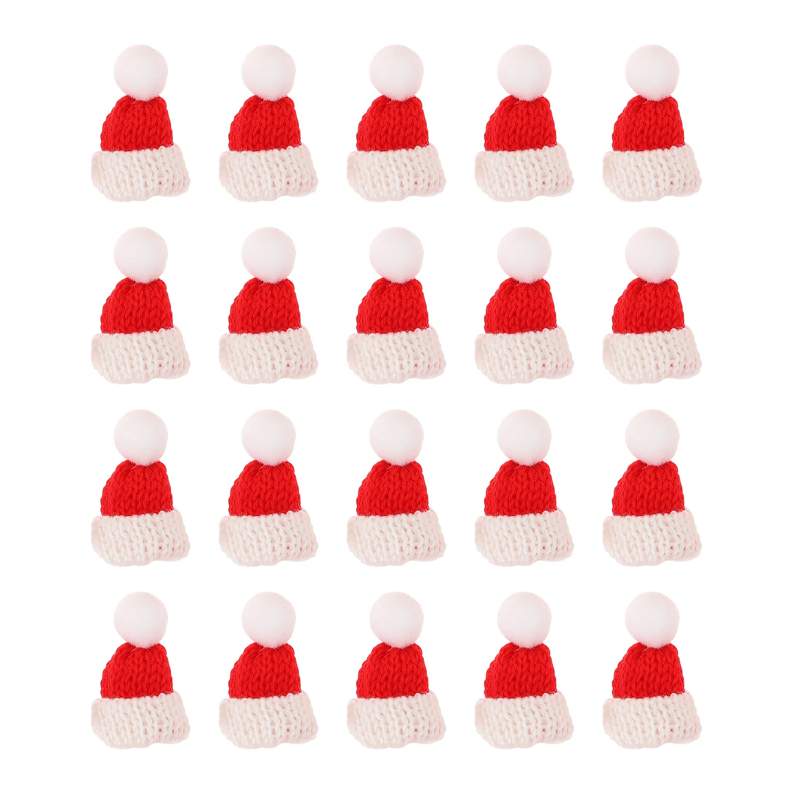

20pcs Santa Claus Lollipop Hats Santa Knitted Doll Hat Christmas Lollipop Hat Santa Hats Silverware Holders