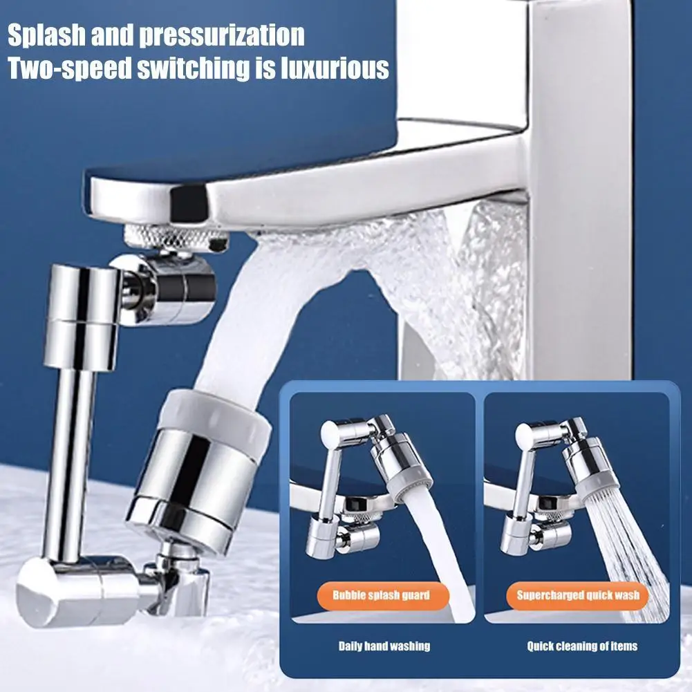 

Universal 1080° Rotation Extender Faucet Aerator Plastic Kitchen Robotic Washbasin Splash Nozzle Faucets Arm Bubbler Filter Q4B5