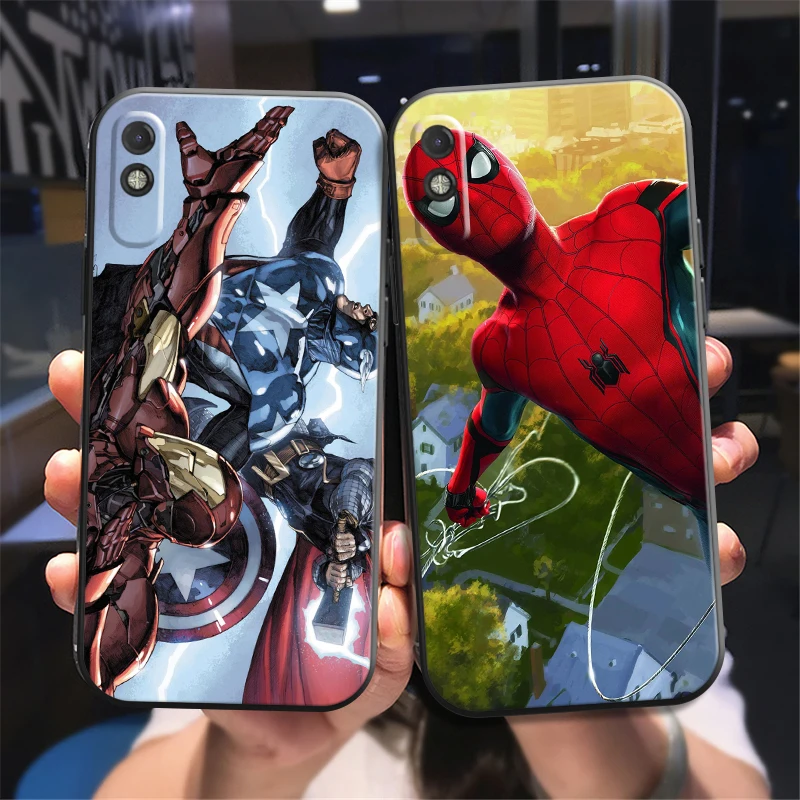 

Popular Marvel Phone Case For Xiaomi POCO F3 GT X3 Pro X3 GT M3 M3 Pro X3 X3 NFC Back Funda Black Liquid Silicon Coque