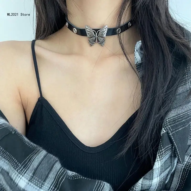 

Sexy Punk Choker Bracelet Gothic Double Layer Biker Choker Necklace