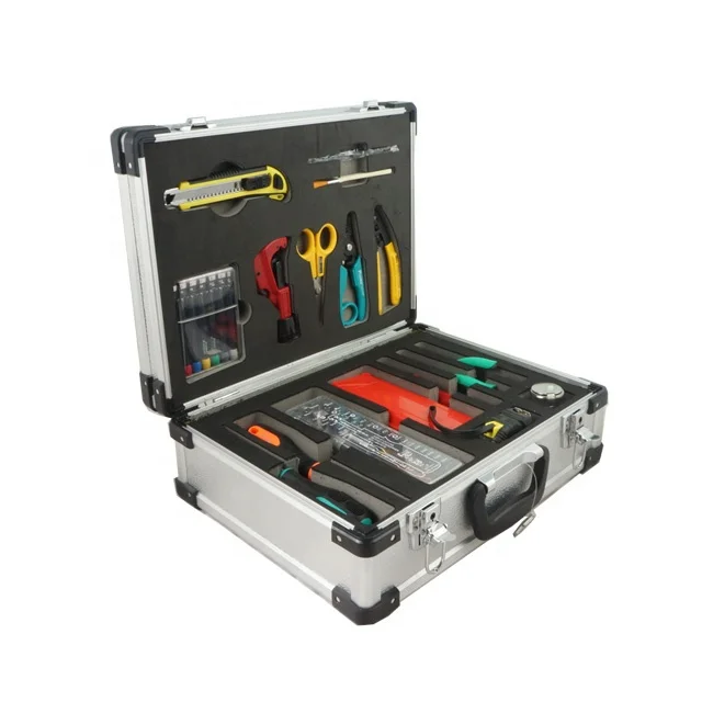 

Optic Fiber tools for fiber optic cable installation work with stripper cutter screwdriver as a tool kit HSV-201