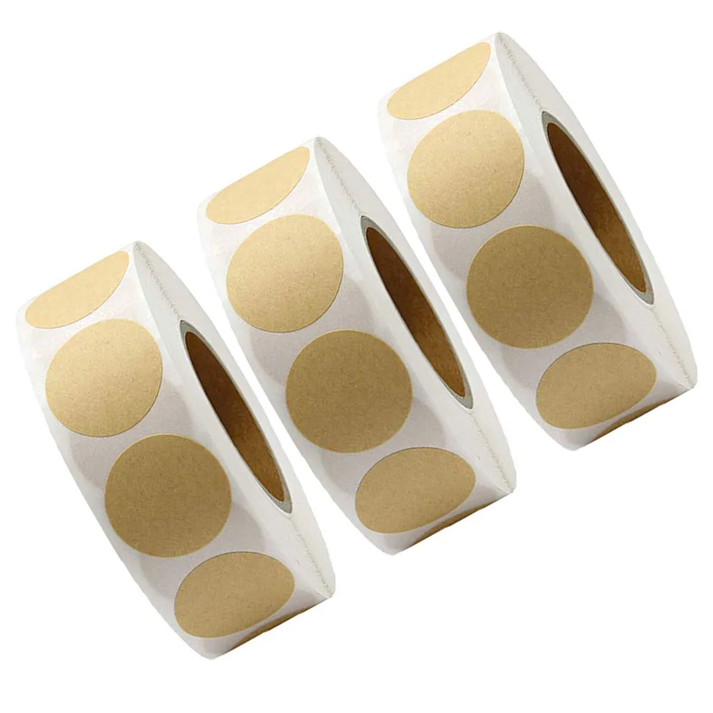 

3 Rolls Gift Tag Sticker Dot Label Stickers Labels Name Applique Kraft Paper Writable Envelopes