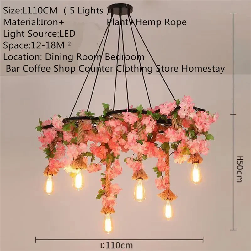 Подвесной светильник TEMOU в американском стиле ретро креативное растение музыка