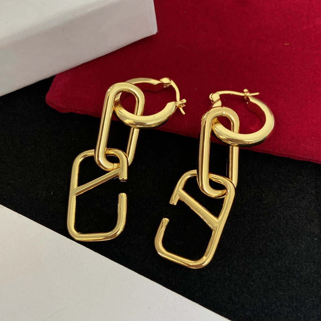 2023 New Fashion High Quality Letter Style Rhinestone Decoration 925 Women's Silver Earrings