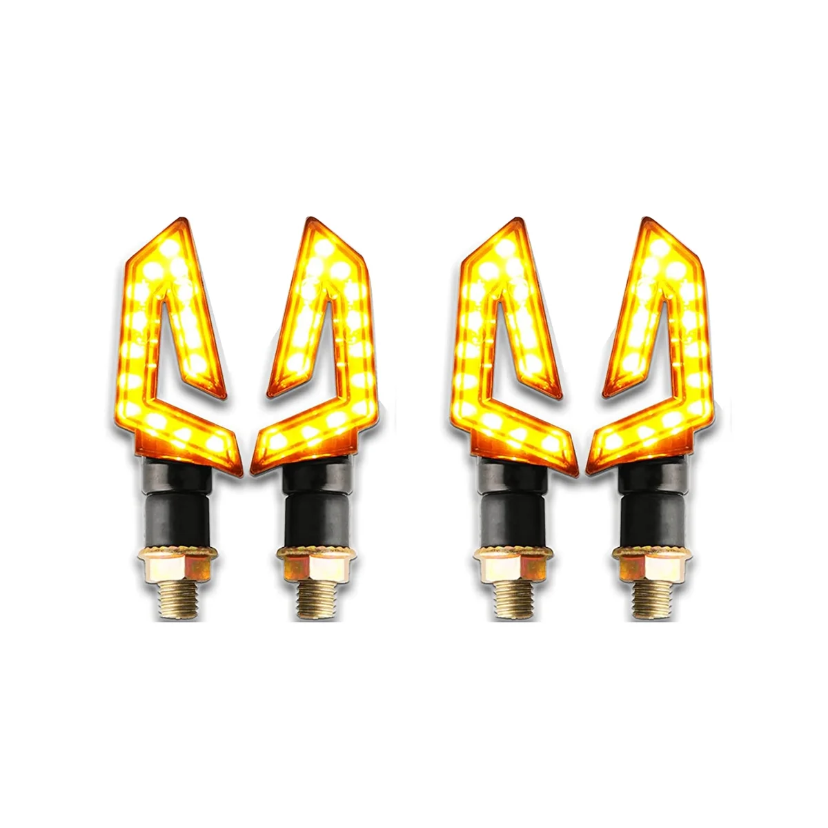 

4PCS Arrow Motorcycle Turn Signals 15LED Motorcycle Blinkers Indicators Amber Lamp for Motorbike Scooter Quad Cruiser