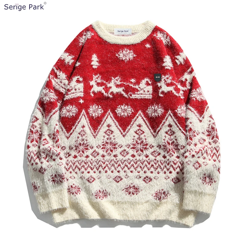 

Рождественский свитер для мужчин и женщин, роскошный Рождественский олень с бантом, новый продукт, высококачественный пуловер, свитер, Мужс...