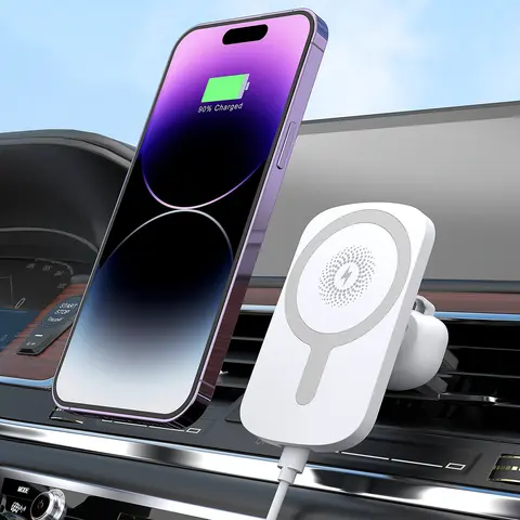 Беспроводное зарядное устройство Magsafe для автомобильного телефона, магнитное автомобильное крепление для iPhone 16, 15, 14, 13, 12 Pro Max для Samsung, Huawei и многого другого