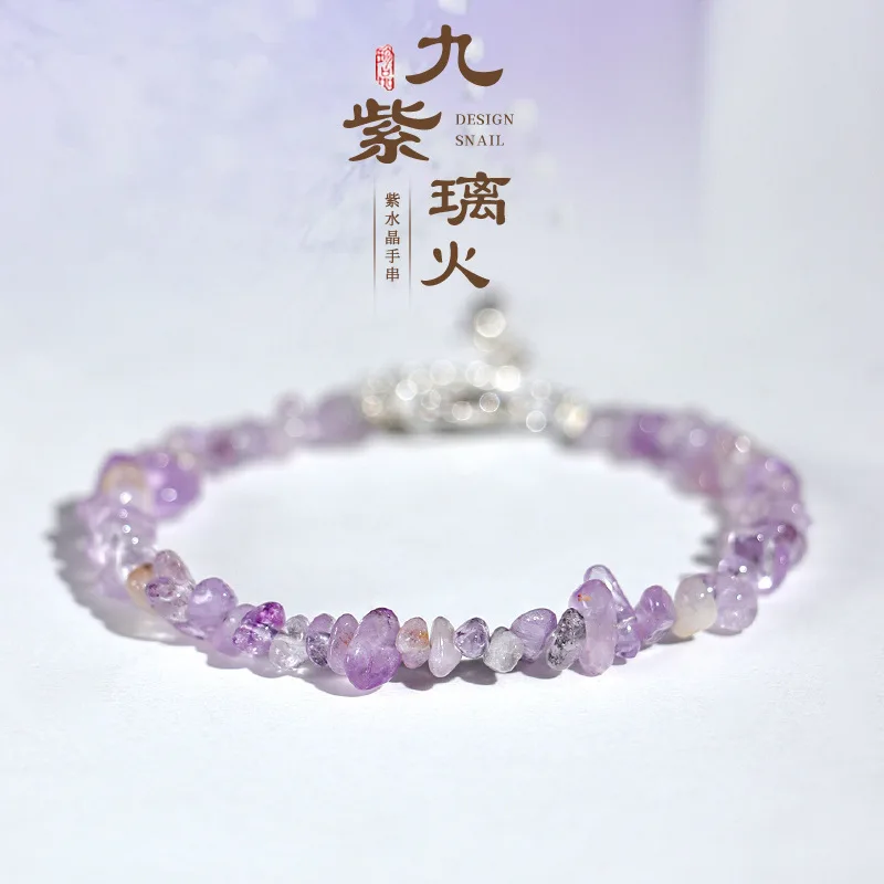 Фото Jiu Zi Li Huo Style Необычный женский браслет в сочетании с нарезанным нефритовым аметистом Pixiu, браслет на руку №4