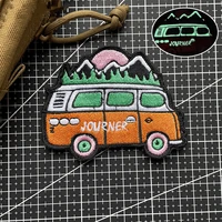 luminous embroidery patch outdoor travel car landscape full embroidery tactical badge people on journey pack stickers