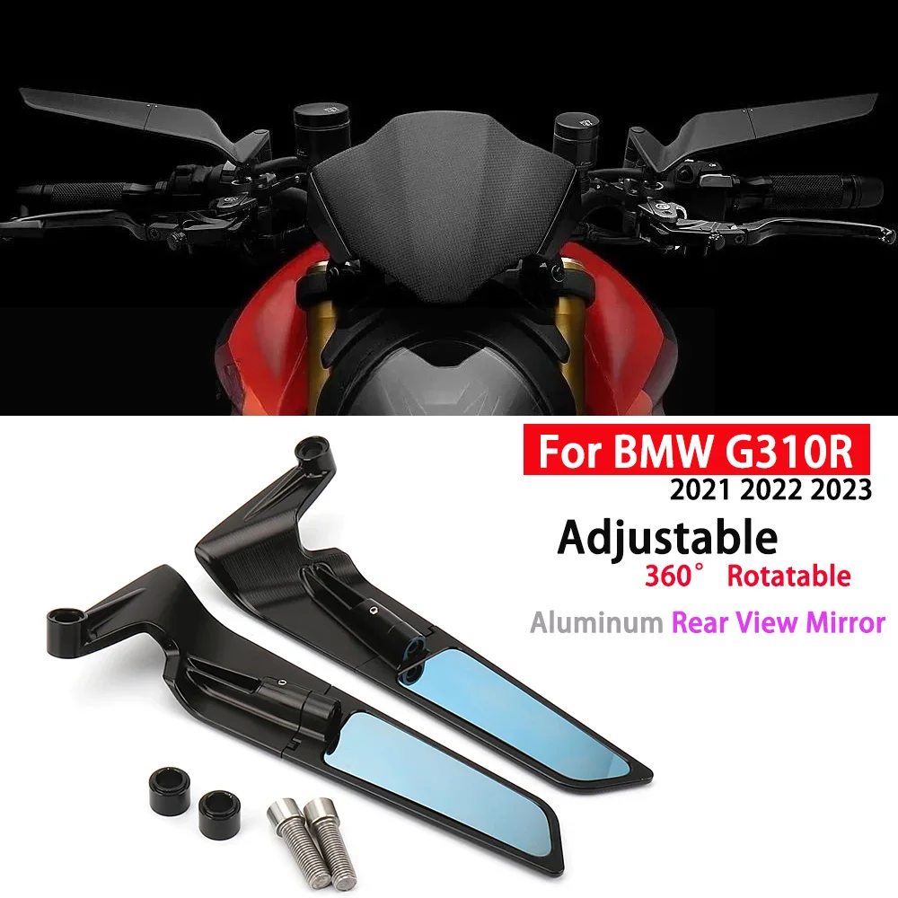 

360° Rotatable Adjustable Aluminum RearView Mirror New Motorcycle Universal Rearview Mirrors For BMW G310R G 310 2021 2022 2023
