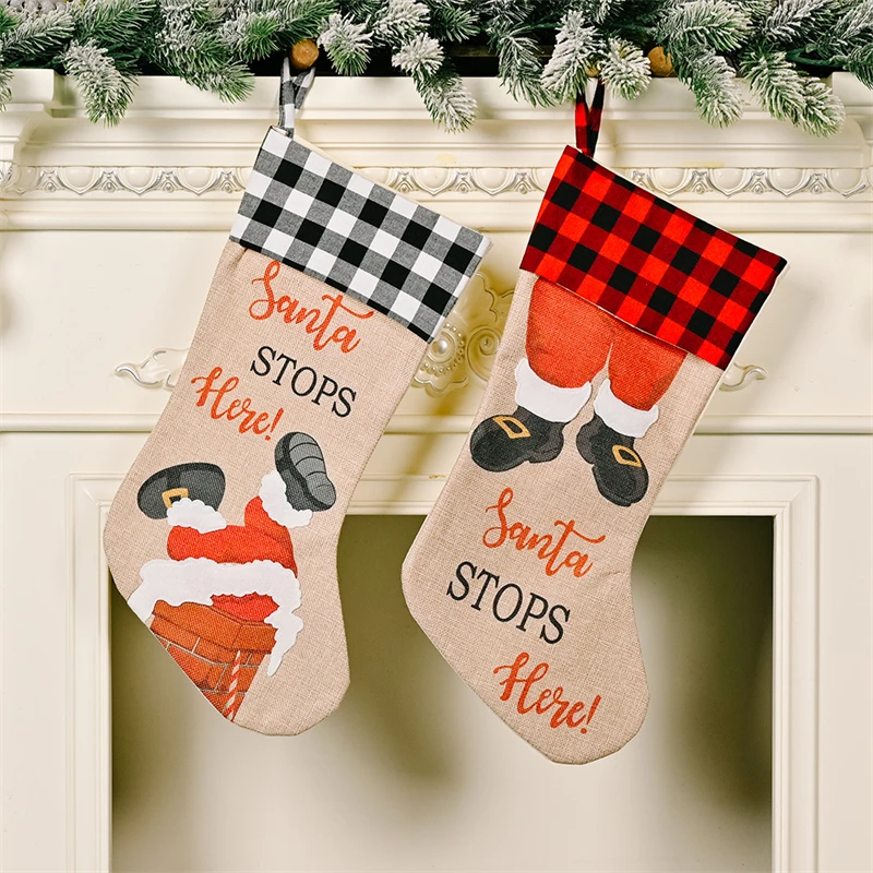 2023 New Year Christmas Stocking Sack Xmas Gift Candy Bag Decorations for Home Natal Navidad Socks Noel Tree Decor |