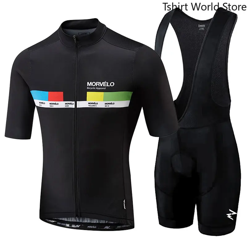 

Morvelo 2022 Men Summer Clothing cycling Clothes kits short sleeve bib shorts men's Breathable Bib Shorts maillot ciclismo set