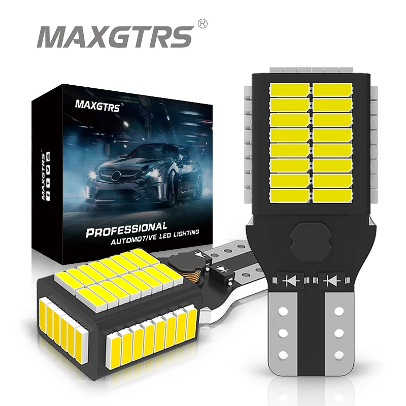 

2x авто светодиодный лампы T15 W16W 921 4014 SMD 54 чипы CANBUS Нет ошибок для автомобиля светодиодный резервный светильник автоматического поворота обратный свет лампы белого цвета
