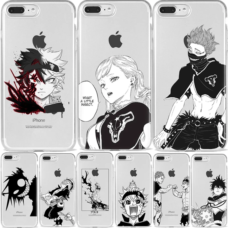 

Black Clover Phone Case for iPhone 13 12 11 Pro MAX XS X XR 7 8 6 Plus Japan Anime Transparent Cover Coque