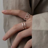 ins style silver finger rings set for women girls boho fashion heart open stacking ring vintage midi rings jewelry accessories