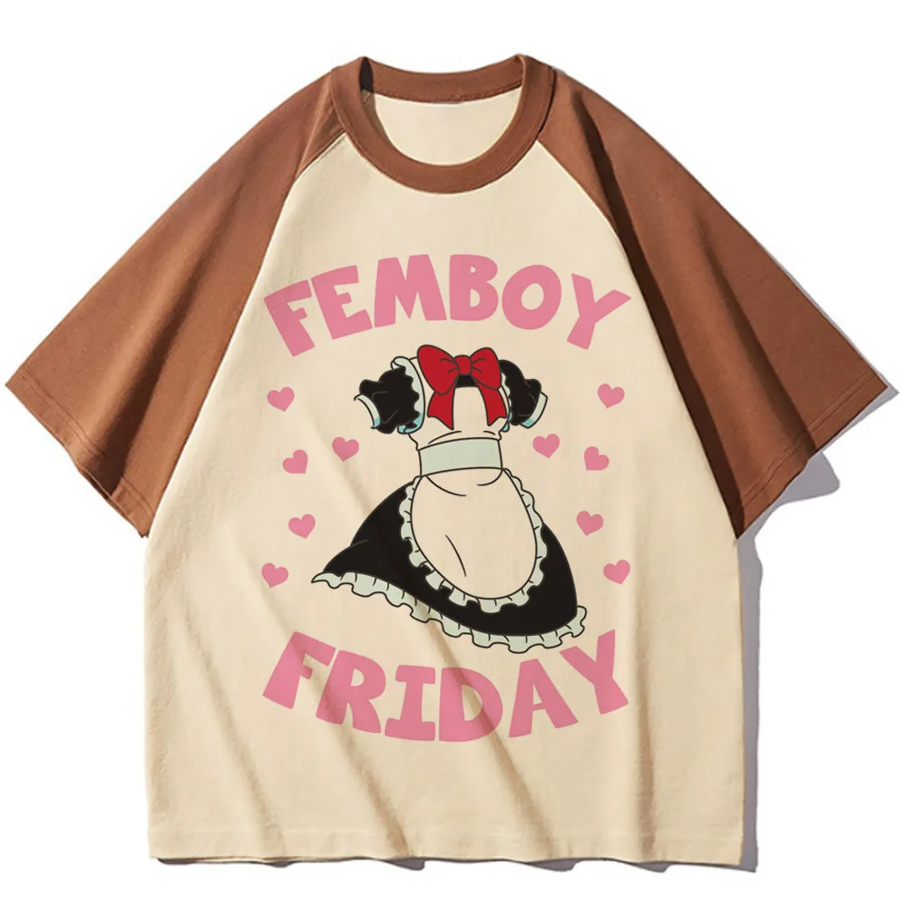 Femboy t-shirt female Pastel Retro korean clothes Psychedelic tshirt Vintage 2000s Trendy Comfortable harajuku