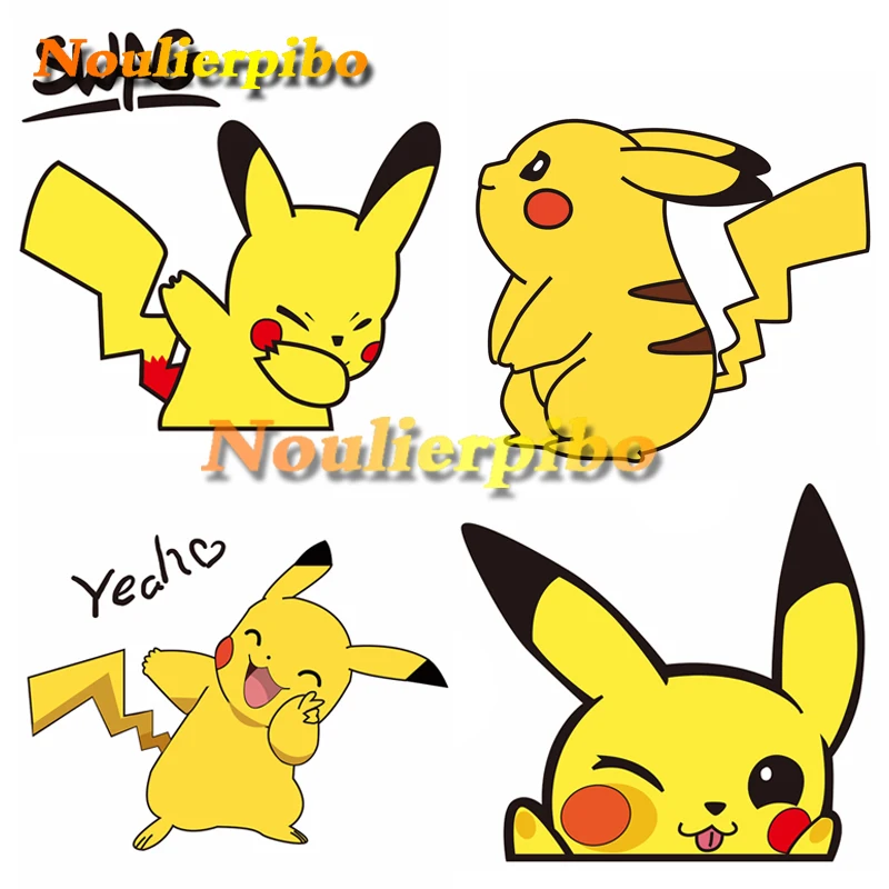 Милый мультяшный автомобиль наклейка Покемон Пикачу ПВХ мотоциклетный шлем