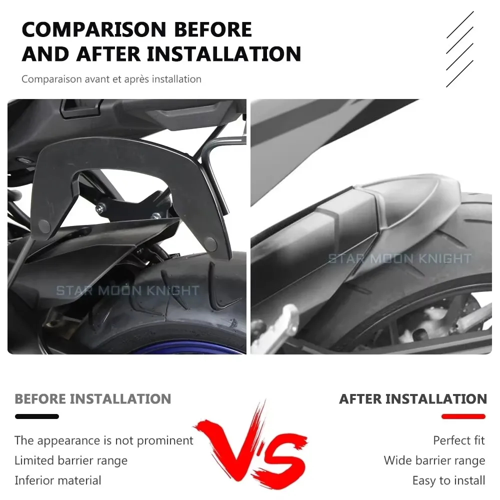 Фото Удлинитель заднего крыла (брызговика) для мотоциклов YAMAHA MT09 MT 09 2013-2020, Tracer 900 2015-2017, XSR 900 2016-2021 №2