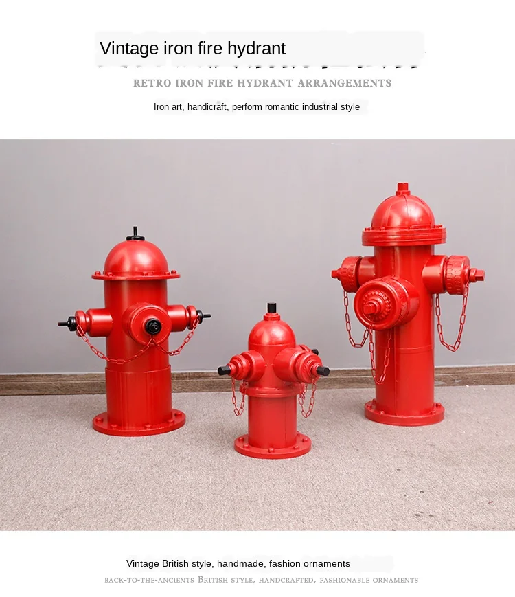 Retro iron fire hydrant ornaments creative bar photo studio shooting props modern industrial style home decoration accessories images - 6