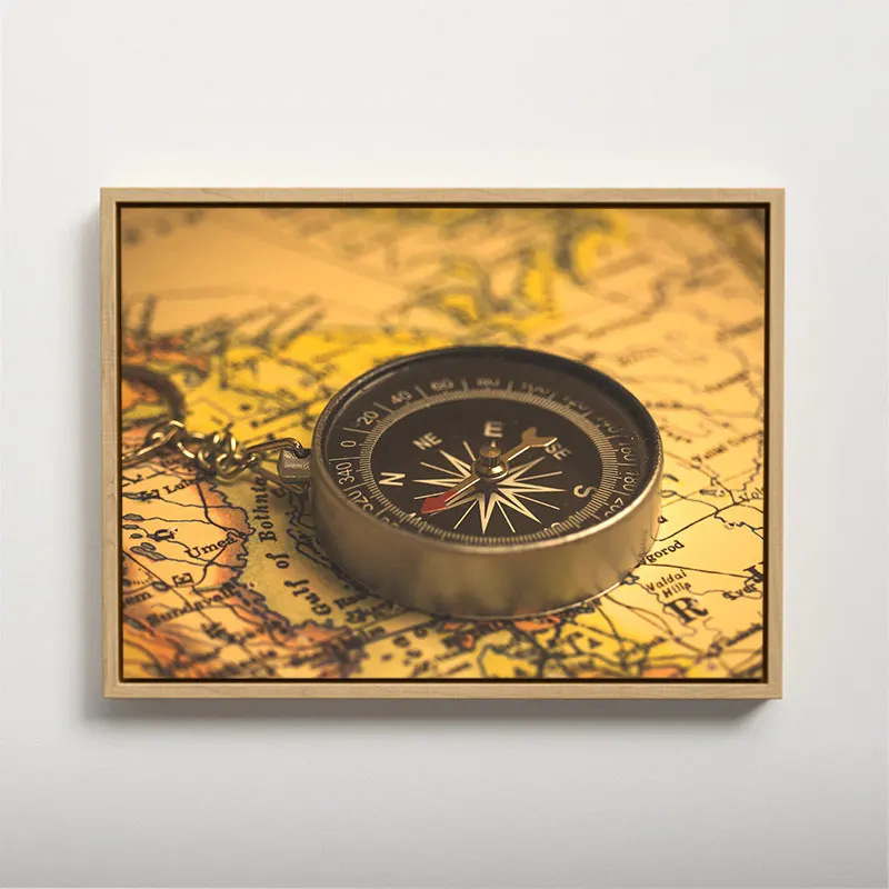

DUATNS Compass Canvas Painting Wall Paintings Home Decoration Accessories With Frame Interior Paintings