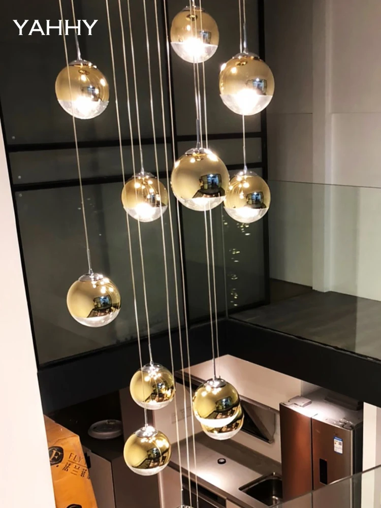 

Loft apartment living room lamp, staircase, ceiling lamp, villa, light luxury, modern, simple, duplex building, ceiling lamp