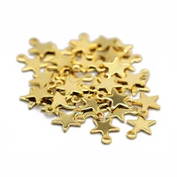2050100pcslot 9x10mm stainless steel star moon charms pendants star floating charm for diy necklace jewelry making findings