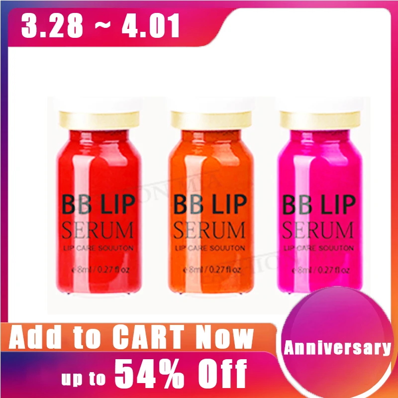 

Glow 8ml BB Lips Serum Ampoule Starter Kit Lip Gloss Korean BB Cream Pigment for Lip Coloring Moisturizing Microneedle Treatment