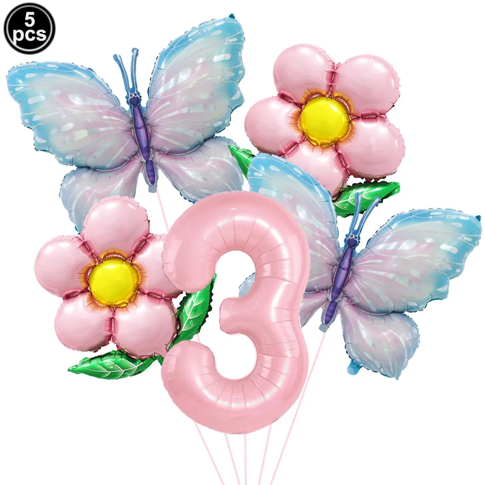 

Розовые фольгированные шары-бабочки для дня рождения