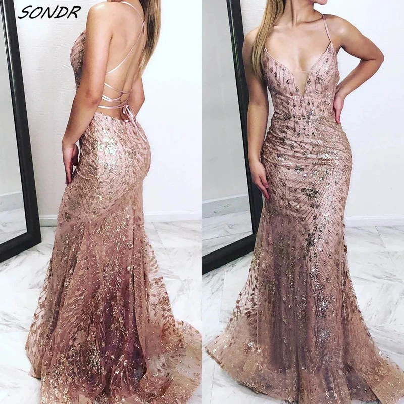 

2022 Women Evening Maxi Dresses Sequins Sexy Elegant Backless Bodycon Dress