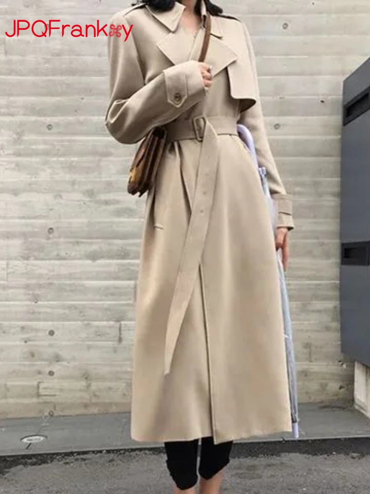 

Women Long 2022 Spring and Autumn New British Style High Fashion Temperament Coat Coats and Jackets Women Trench Coat for Women