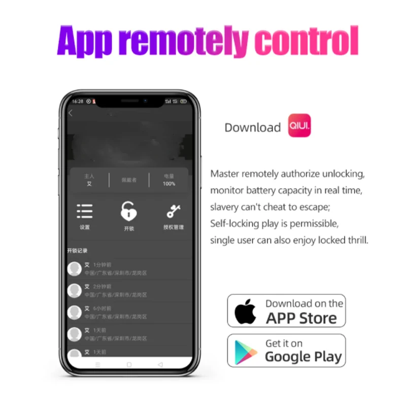 Пульт дистанционного управления через приложение QIUI кольцо на пенис