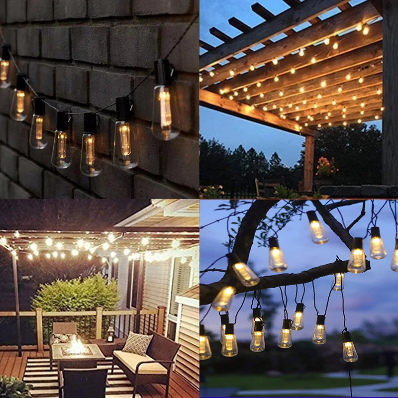 

S14 Fairy Bulb Light String Christmas Globe Decorations for Home Party Atmosphere Lighting Indoor/outdoor garland Garden Decor