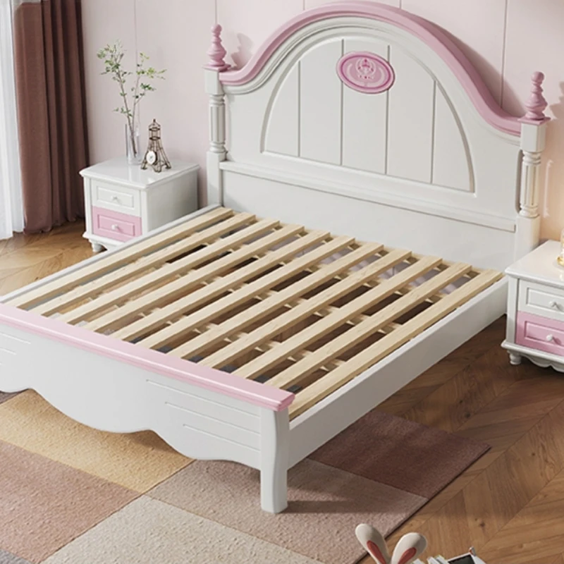 Детская кровать QF50TC однотонная деревянная мебель в европейском стиле простота