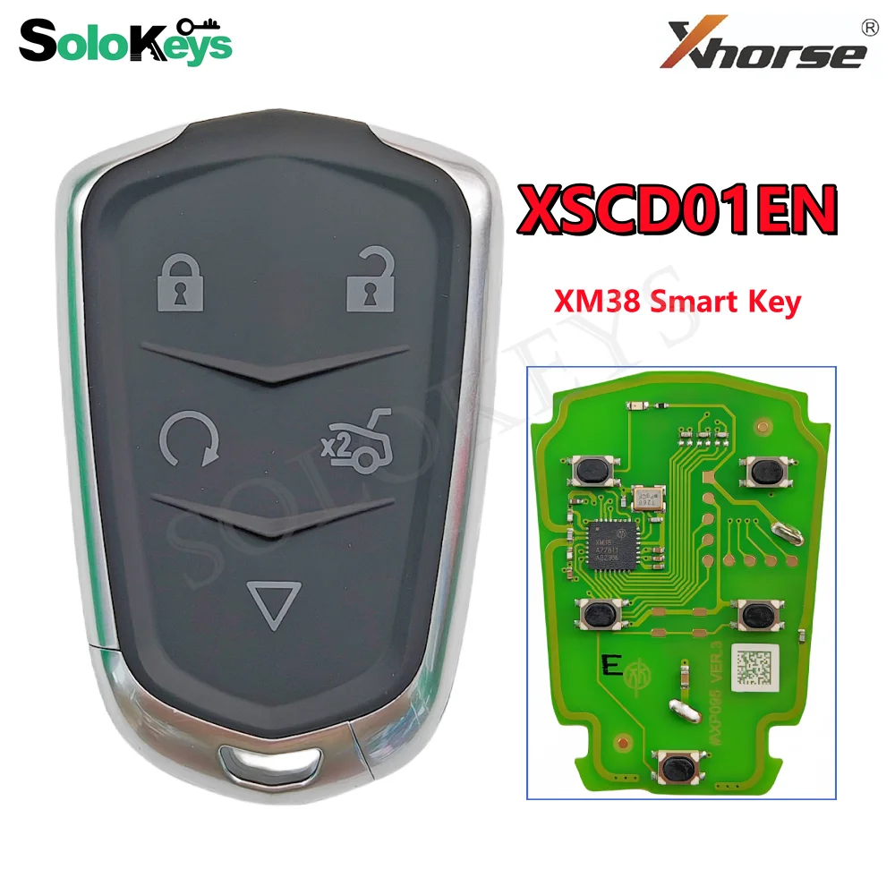 

Умный ключ SOLOKEYS серии XSCD01EN Xhorse XM38 для Cadillac, дистанционное управление с VVDI2 Plus VVDI, мини-программатор Max Pro