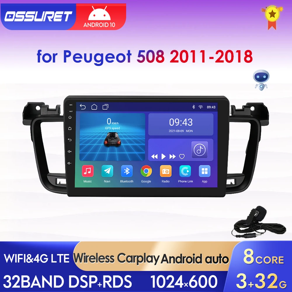 

Автомобильное радио Multimidia на Android 7862 для Peugeot 508 I II SW 2011 -2018 Carplay, автомобильное радио, видео, стереомагнитола, типоразмер 2 Din