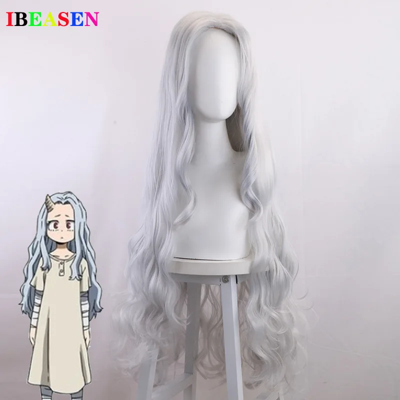 

My Hero Academia Anime Long Curvy Wig Lady Gray Wig Cosplay Heat Resistant Synthetic Wigs+free Wig Cap High Temperature Wire Wig