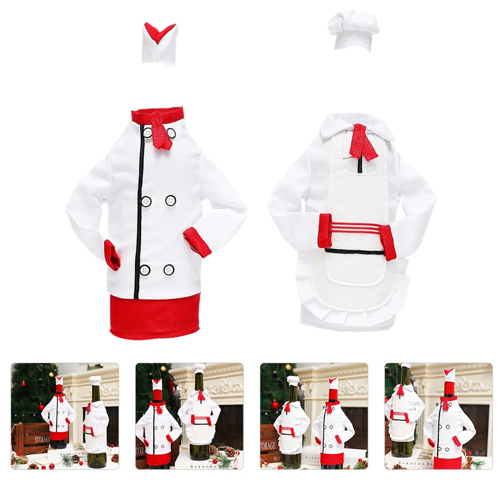 

2 Sets Christmas Bottle Bags Bottle Suit Bottle Bottle Sweater Santa Dress