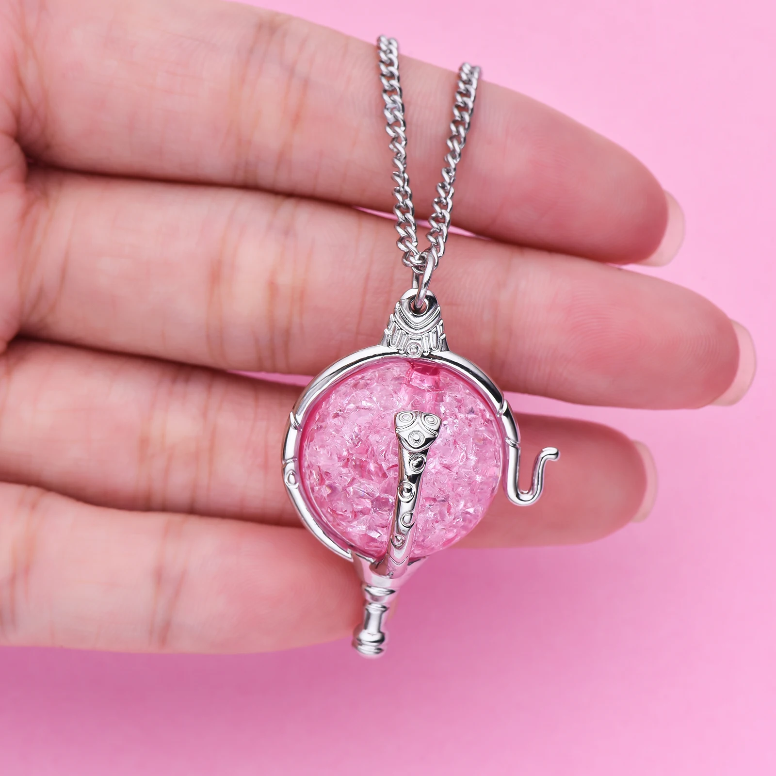 Heart of Kandrakar Pendant Classic Ruby Gemstone Jewelry Anime W.i.t.c.h. Will Cosplay Necklace for Girl Woman Birthday Gift