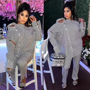 Elegant Office Lady Women 2 Piece Set Button Up Long Sleeve Shirts Pants Matching Set 2022 Fall Sexy Night Club Party Tracksuit 1