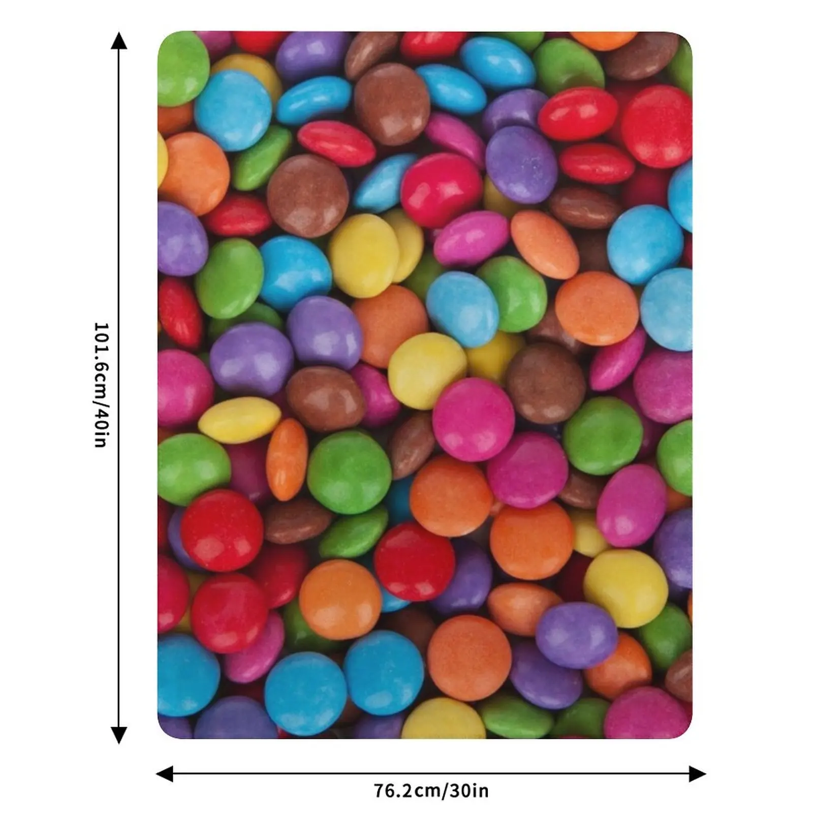 Красочный плед с текстурой конфет M&Ms Skittles Rainbow, маленькие круглые конфеты-кусочки, плед из искусственного меха, мягкий теплый плед для кровати (art.: 3920daa399915) - 3920daa399915