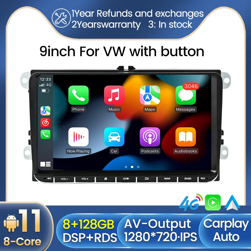 MLOVELIN 720P Android 11 8 + 128G Автомобильный мультимедийный плеер для Volkswagen Golf Polo Skoda Fast octavia