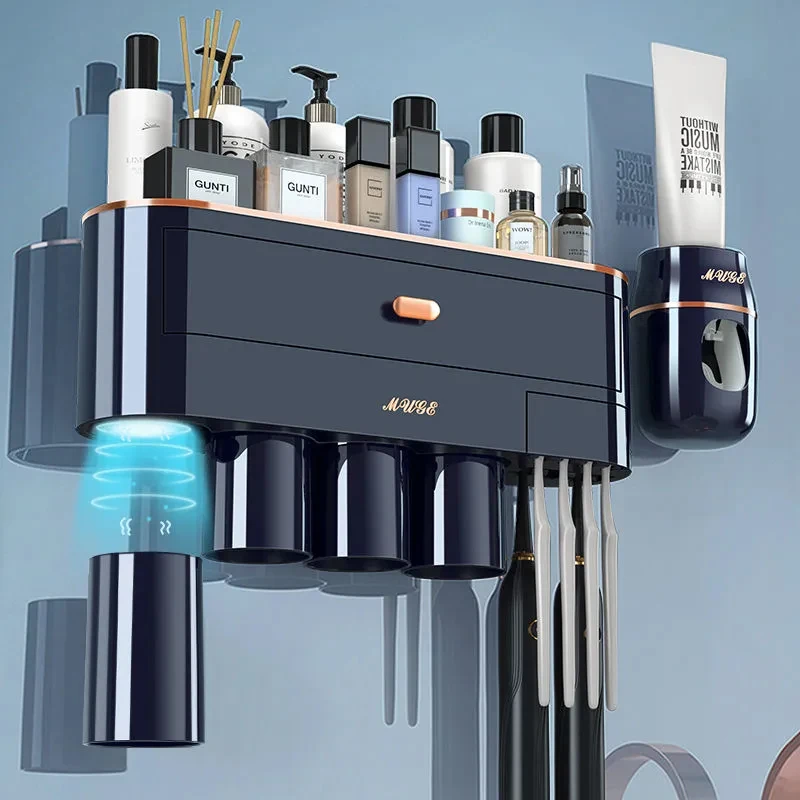 

Toothbrush Holder Magnetic Adsorption Inverted Automatic Toothpaste Squeezer Dispenser Electric Toothbrush Storage Rack