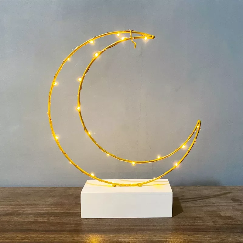 

New Wrought Iron Moon Shape Lamp Ramadan EID Eid Al-Fitr Home Decoration Wrought Iron Ornaments