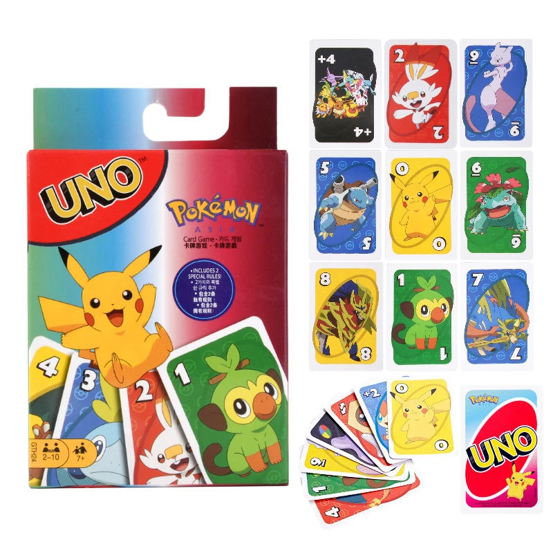 

Pokemon Pikachu Anime Game Figure Card UNO Game Family Funny Entertainment Board Game Poker Cards Children Game Gift Box Toy
