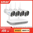 Комплект беспроводных Wi-Fi камер Smar, 23468 шт., 3 Мп, двусторонняя аудиосвязь, ии, распознавание лица, наружная IP-камера, 8-канальная система видеонаблюдения NVR