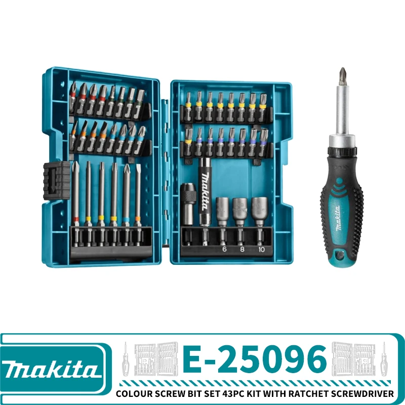 

Makita E-25096 набор цветных винтовых бит 43 шт.