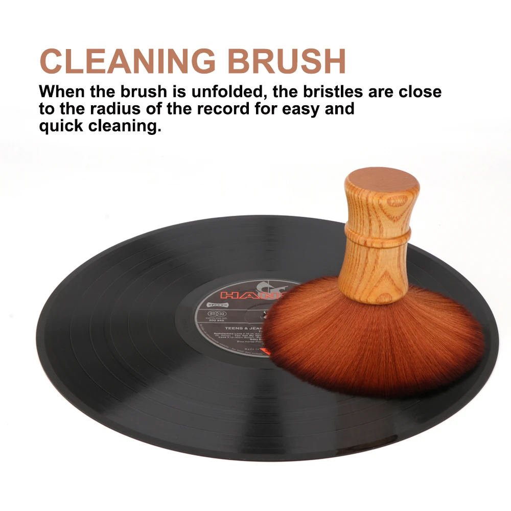 1pcs Hi-end Anti-Static LP Vinyl Cleaning Brush Record Cleaning Cleaner Red Wood Pad Brush Audio Stylus Dust Remover