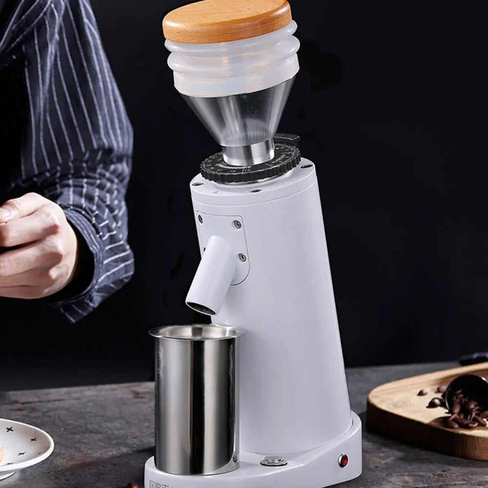 

40MM Electric Coffee Grinder Titanium Burr Metal Bean Hopper 75g Elegant Small Coffee Grinder Machine