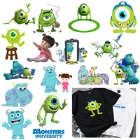 cartoon monster inc iron on patches thermal transfer stickers decoration printing diy big eyes heat transfer clothes t shirt